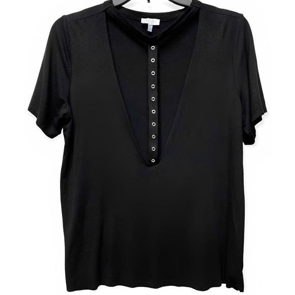 Tobi Callie Choker Tee Deep V Plunging Rock Alternative Size Small Like New - Picture 2 of 9